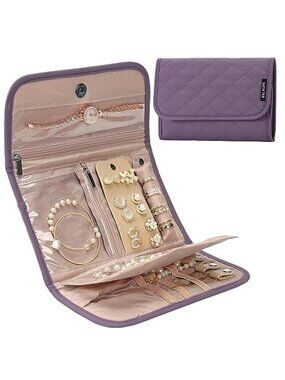 Travel Jewelry Organizer Case Necklace Ring Earring Storage Roll Pouch Bag